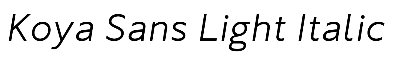 Koya Sans Light Italic